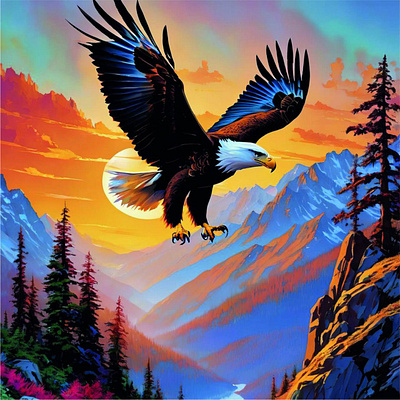 Eagle Illustration – Majestic Bird of Prey Art majestic wildlife