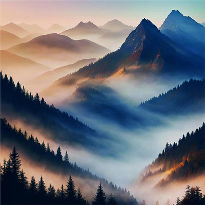 Mountain Landscape Illustration – Majestic Nature Art wilderness illustration