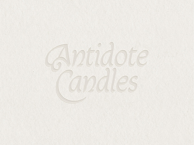 Antidote Candles — Embossed Logo brand identity branding logo design