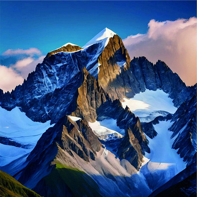 Snowy Mountains Illustration – Winter Landscape Art winter illustration