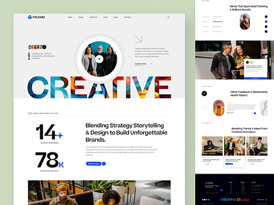 Poomo - Creative Design Agency Website | Landing Page advertising agency branding branding agency creative agency dark mode design agency design studio digital agency figma marketing agency minimal modern website portfolio website responsive design studio web agency