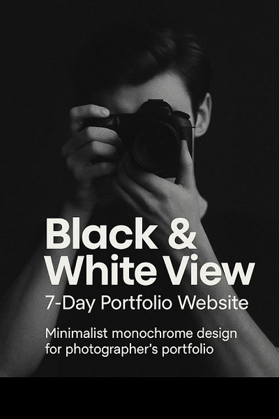 Black & White View — Minimalist Photographer Portfolio Website responsive