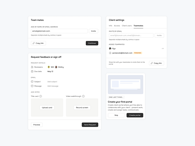 Workflow – Invite Dialog | Share Dialog | Modal View approve collaboration dashboard design feedback invite modal pending popup product product design productivity project review saas tutorial ui upload
