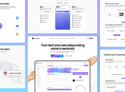 AI Voice Recording Landing Page - Towhid branding celan ui dashboard ui gradien minimal moderan soft ui ui uiux voice command voice interface voice landing page voice ui web design