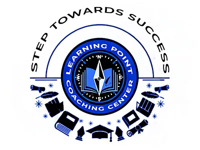 LEARNING POINT COACHING CENTER LOGO DESIGN. circular logo design coaching center compass design graphic design high quality designs icon design icon logo iconic design interaction design logo design trending designs word mark logos