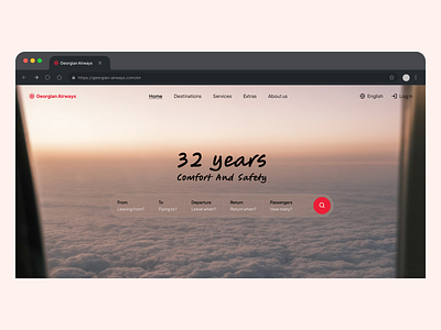 Georgian Airways - Redesign of Airline Website airline branding clean design plane redesign ticket ui uiux
