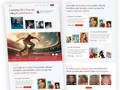 Photographer Portfolio Landing Page biography website entertainment figma figma design figma designer landing page modern ui design photographer photography portfolio portfolio website ui design ui ux design uiux ux design uxuidesign web design web designer website website design