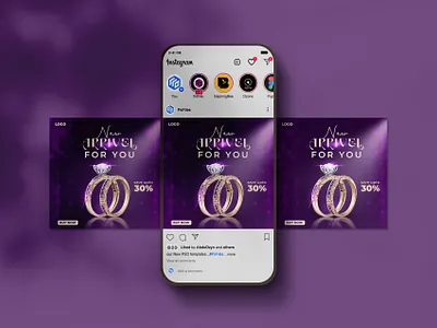 Bold & Luxurious Jewelry Social Media Post Design ads branding design graphic design illustration social media post vector