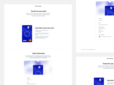 Order Confirmation Email Template debit card design email email template fintech minimalistic order confirmed ui ux
