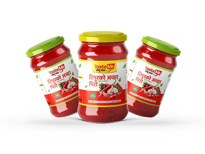 Jam Bottle Label and Packaging Design package