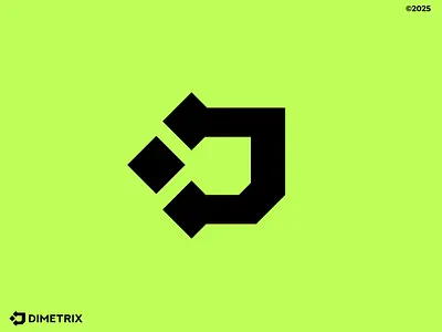 D MONOGRAM FUTURISTIC clean cyberpunk design futuristic icon illustration logo logomark logos mark marklogo modern simple ui