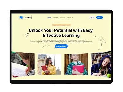 Learnify – Landing Page UI/UX Design figma figma design figma design website figma landing page figma website ui ui ux design