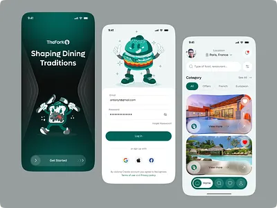 TheFork – Restaurant Booking & Discovery Mobile App booking figma design food restaurant home interface login meal mobile app onboarding onboarding screen reservation restaurant app restaurant reservation splash screen splashscreen table booking table reservation ui ux design welcome screen
