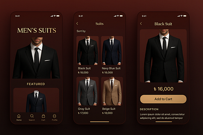 Men Tailor App Template Concept Work 1 app template graphic design ui