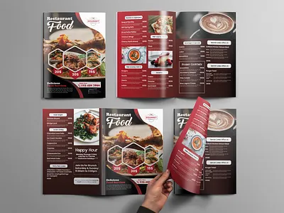 Restaurant food menu design-bi fold food flyer catalogue design creative menu