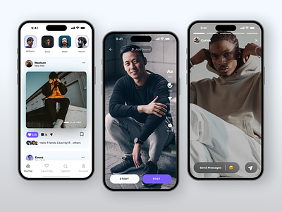 Social Media App app desgin app design app ui design branding facebok instagram ios app design live apps mobile mobile app mobile social apps modern ui social app social media social media templates social network stories ui upload user interface