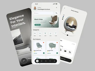 Furniture Mobile application creative website decor ecommerce ecommerce website furniture furniture app furniture ui furniture website furniturestore home decor home decor app interior interior design interior design app landing page modern furniture modern website online store uiux design web design
