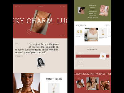 Prigipo E-commerce redesign clean composition concept deisgn design ecommerce grid homepage jewelry minimal minimalism shop simple store typography ui uiux ux webdesign
