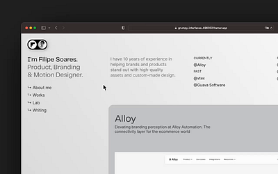 Portfolio logo interaction code designer framer hover interation logo neumorphism portfolio ui web webdesign