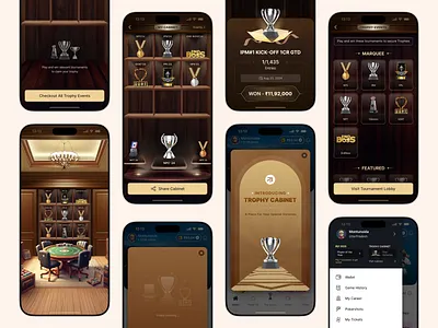 Trophy Cabinet designed for PokerBaazi game indian poker poker pokerui pokerux strategy game trophy trophy cabinet ui