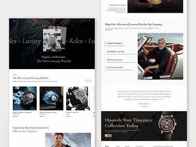 Elegant Luxury Watch Landing Page Design branding dribbble ecommercedesign highenddesign landingpage landingpagedesign luxurybrand luxuryui luxurywatch minimaldesign premiumdesign productdesign relumedesignleague uidesign watchdesign websitedesign
