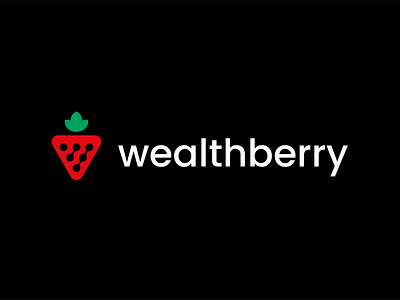 wealthberry band branding financial fruit logo management minimal strawberry wealth