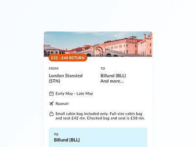 Travel Deal Card airport app card deal design flying interface london travel ui ux web web app
