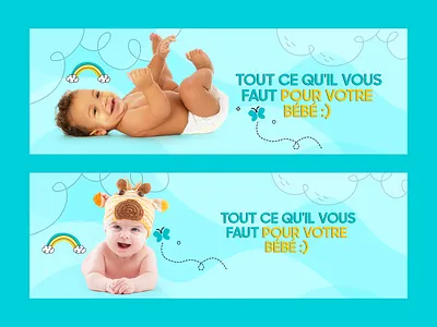 Social Media Banner | Baby Store Banner 3d animation banner banners branding design graphic design illustration logo motion graphics social social media banner ui web banner