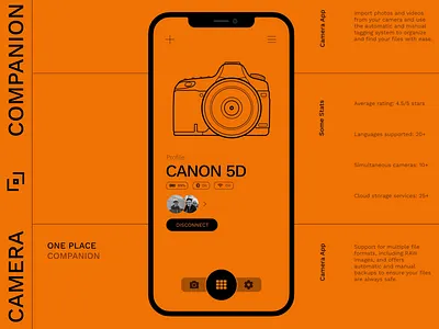 Camera Companion App UI/UX app camera clean companion concept creative design designer figma flat font graphic design inspiration interface minimal modern typography ui ux vector