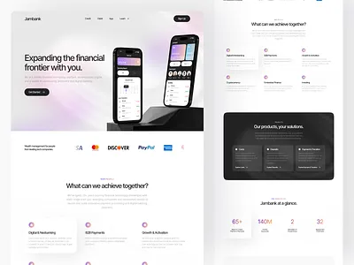 Jambank - Banking Landing Page 💰 app b2b bank bank landing page banking app card design finance finance app finance landing page finance management fintech landing page minimal money payment savings ui ux web