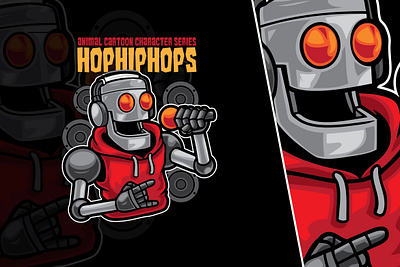 Robot Rap Vector Illustration machine