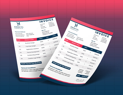 Sleek & Professional Invoice Format professional template