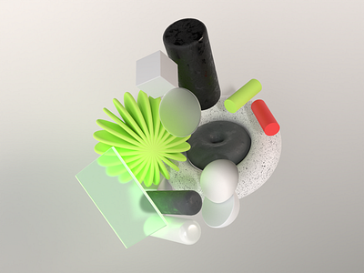 Shapes #1 3d animation blender cinema4d green hero landing page lime logo objects render rubber shapes website