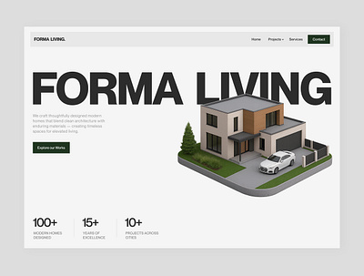 Architect Website Hero section architect architect website architecture website clean design conversion design figma hero section homepage landing page minimal website simple website typography ui user interface ux web design webflow