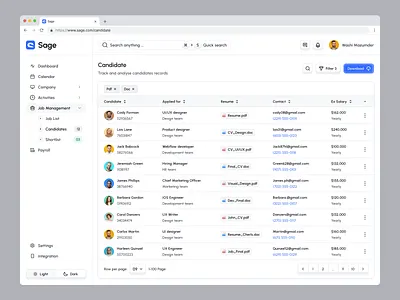 Sage HR Admin Web App_Candidate Management candidatemanagement dashboarddesign figma hiringtool hrmanagement hrsoftware jobtrackin productdesign saas saasdesign sage ui uidesign uiux userexperience ux uxdesign webappdesign