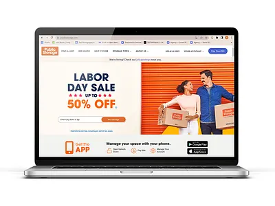Public Storage Labor Day Sale Homepage graphic design homepage