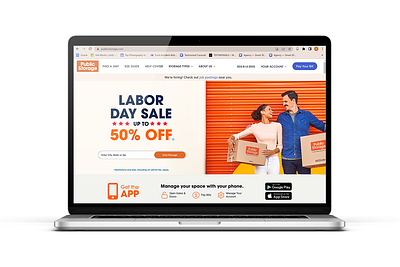 Public Storage Labor Day Sale Homepage graphic design homepage