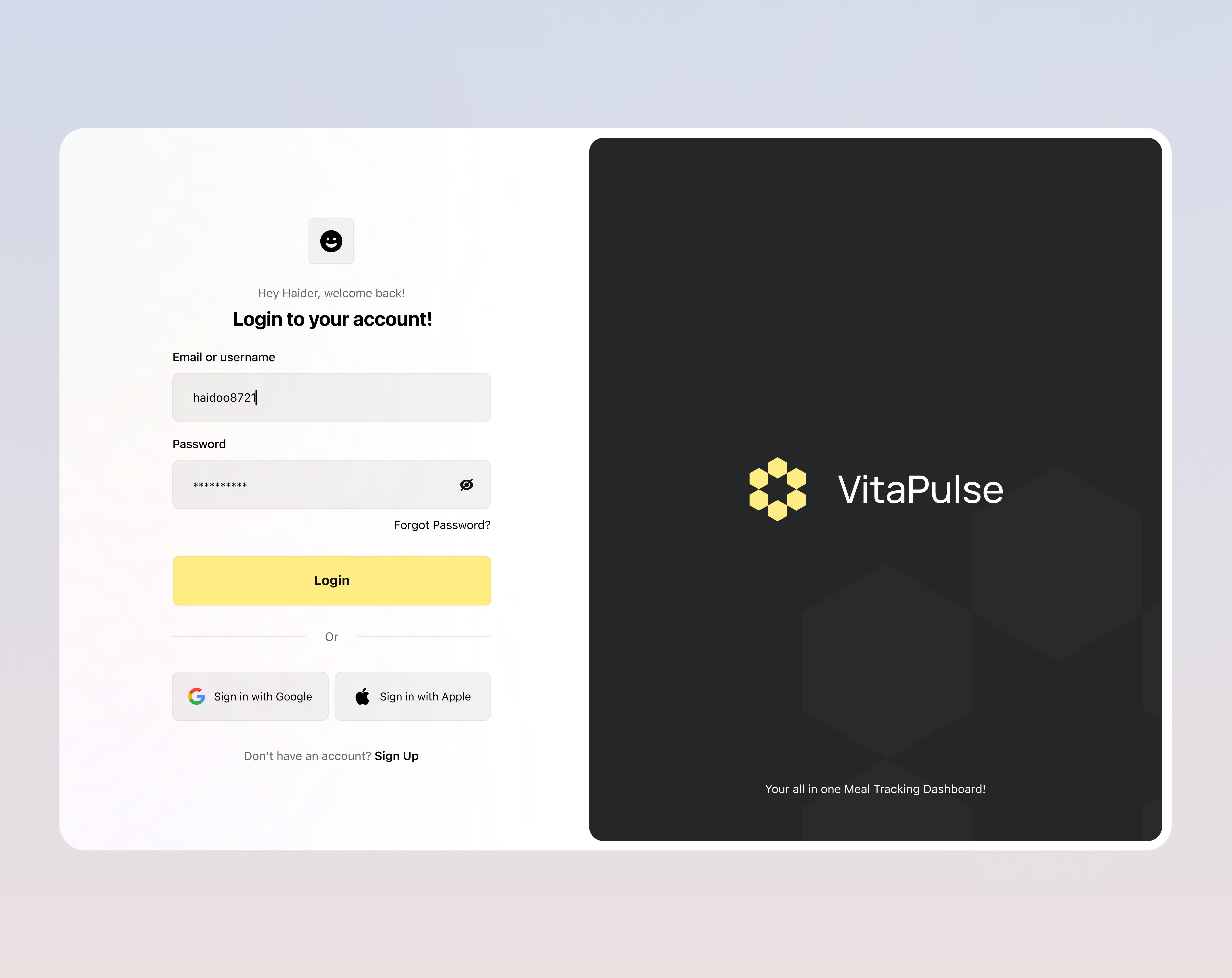 Example of Dashboard Design