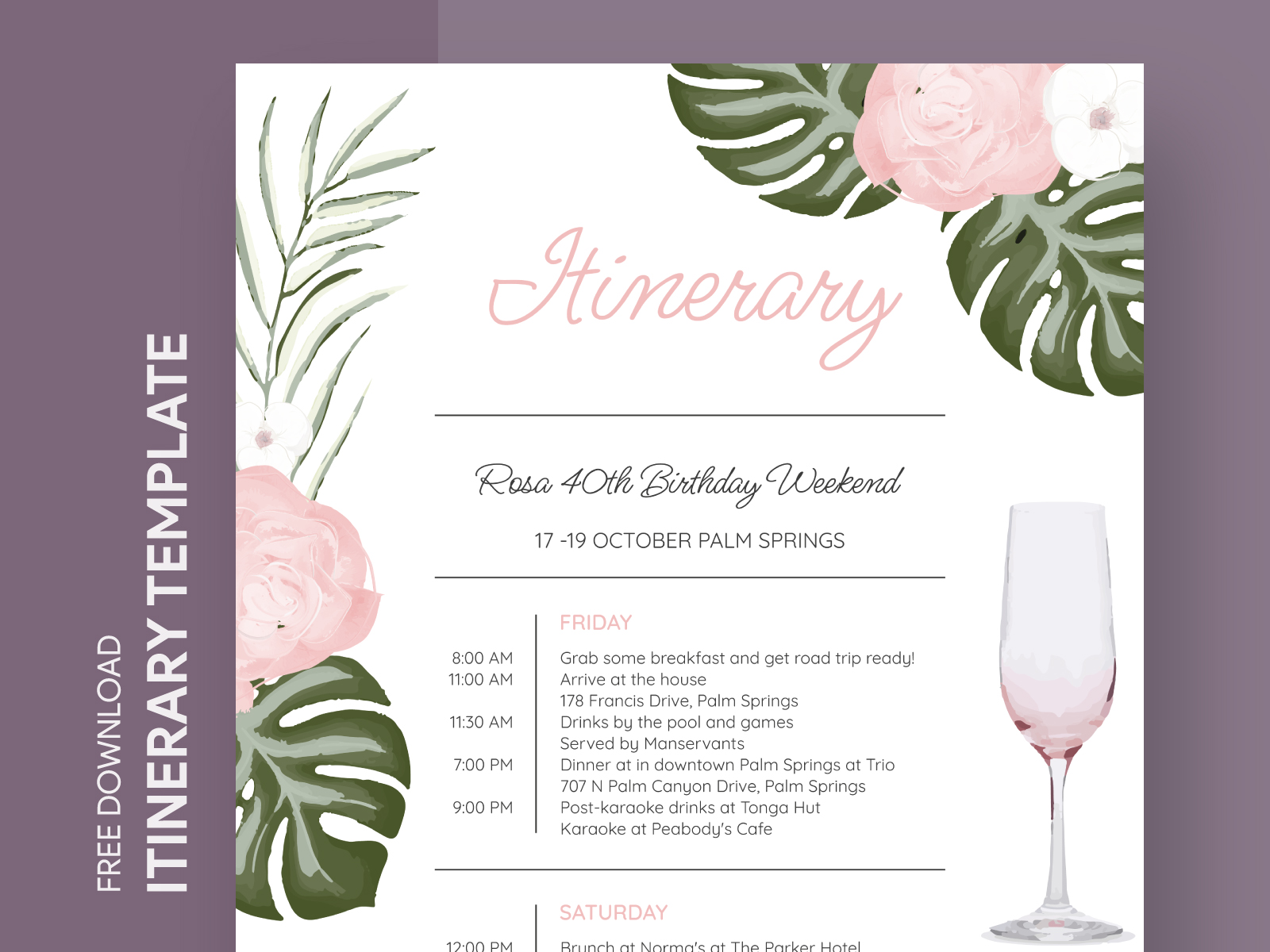 Event Itinerary Free Google Docs Template By Free Google Docs Templates -  Gdoc.Io On Dribbble