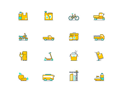 Logistics Provider Icon bicycle bus car distribution food icon icon set iconography icons logistic logistics motorcycle scooter shipping transport trasportation truck ui icon vector icon vehicle