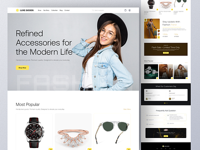 Luxe Goods – Premium Ecommerce Landing Page adobe xd app branding design ecommerce figma graphic design illustration mobile app mockup design motion graphics ui user experience user interface ux website website design website mockup xd