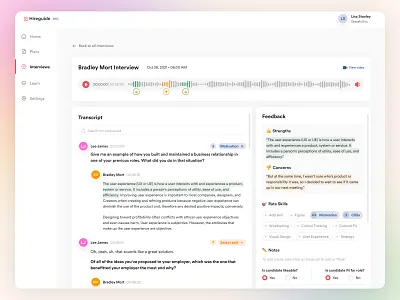 Hireguide ▪︎ Interview management ai app design hire hiremanagement management software ui userexperience userinterface ux