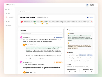Hireguide ▪︎ Interview management ai app design hire hiremanagement management software ui userexperience userinterface ux