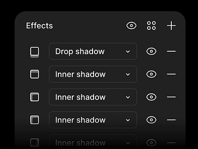 Figma Hide/Show All Effects Feature Concept app concept design drop shadow effect effects feature figma flat hide improvement inner shadow show ui ux web app