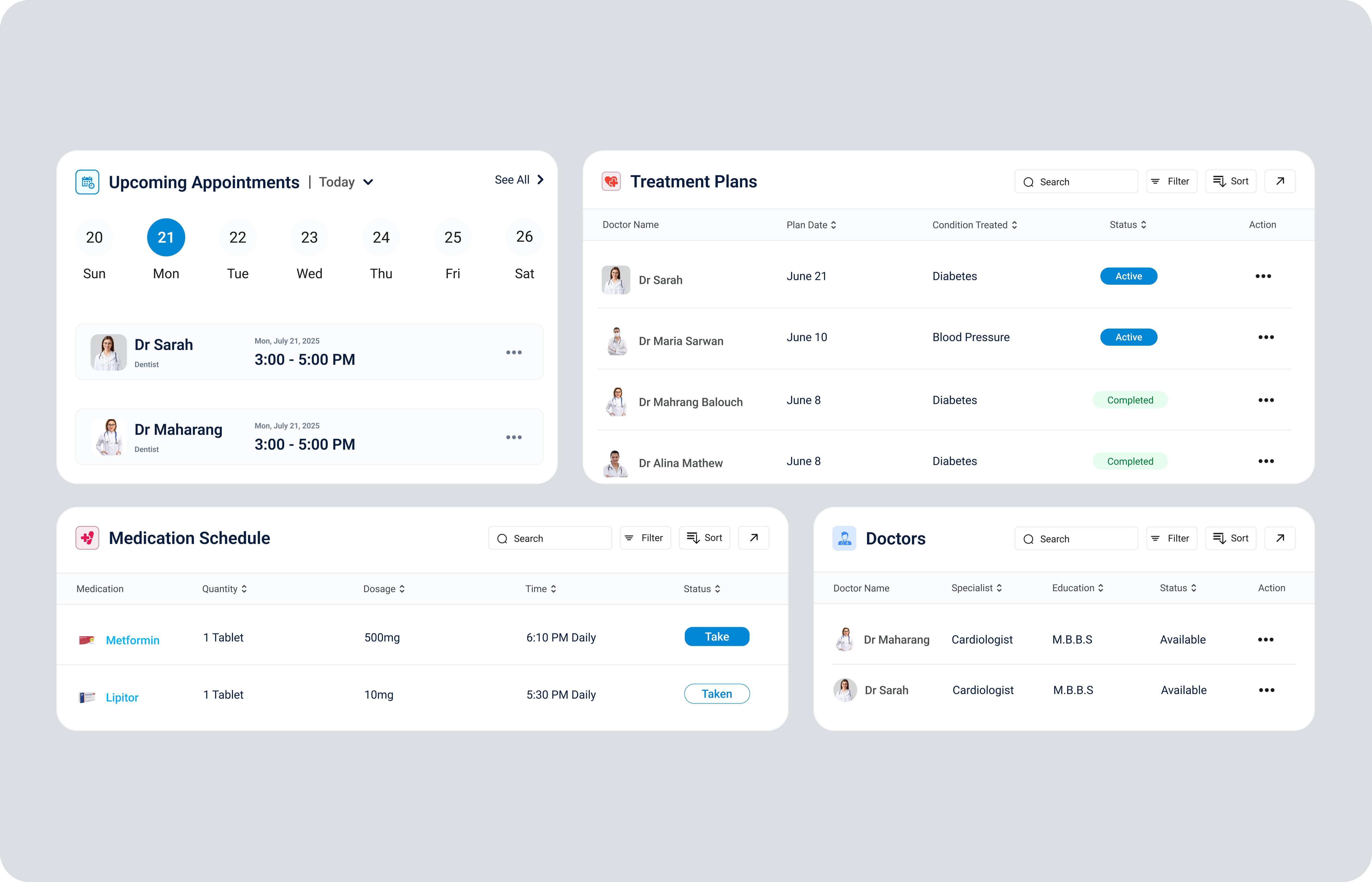 Health Dashboard UI UX Design by Jahangir Hussain on Dribbble