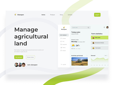 Farm Landing page | Exploration agriculture app clean dashboard dekstop design farm farming landingpage plan platform responsive ui ux website