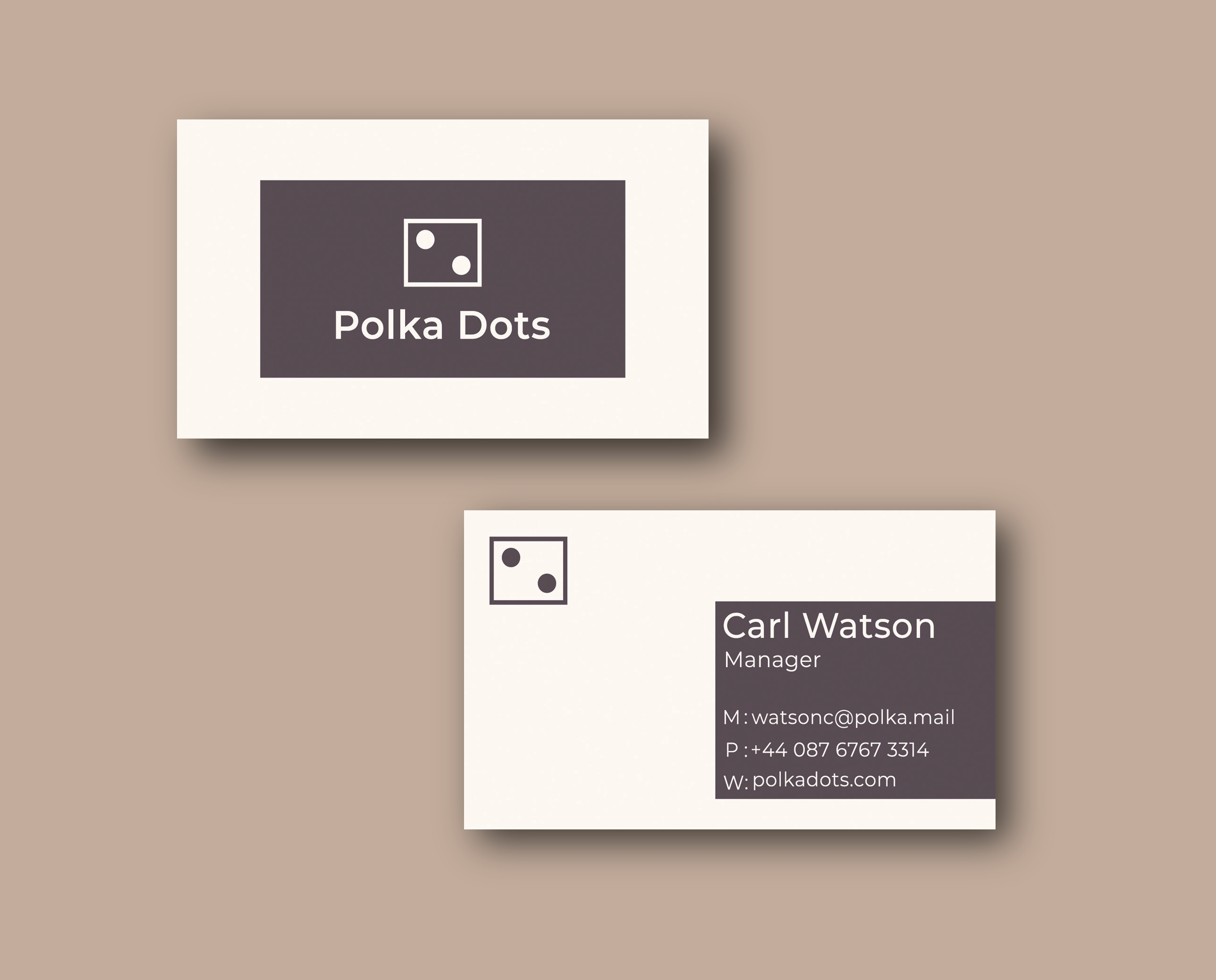 Example of Minimalist Business Card Design.