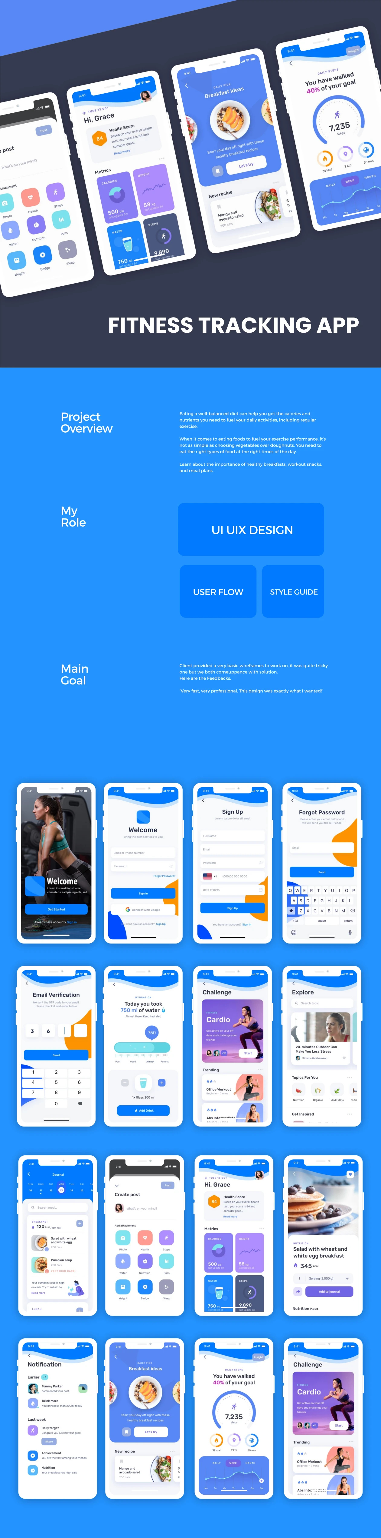 Fitness Tracking App UI app design ui uiux user interface ux