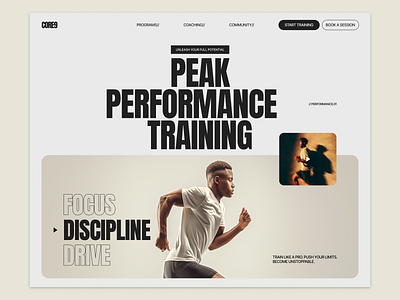 Fitness Training Platform – High-Impact UI Design athletes coaches discipline fitness heropage platform sports training ui ui design ux website