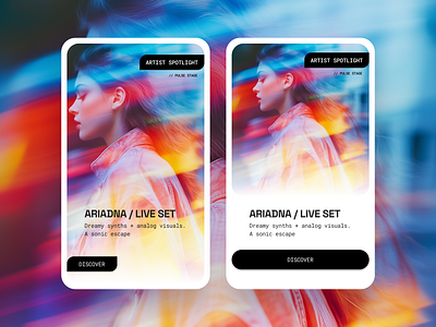 Artist Portfolio UI – Modern Music Experience artist cards colorful concept design creative modern music spotlight ui ux visual web